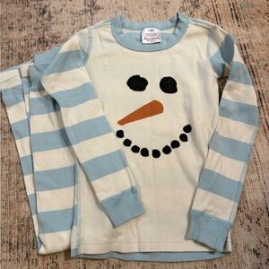 Hanna Andersson Striped Snowman Pajama Set